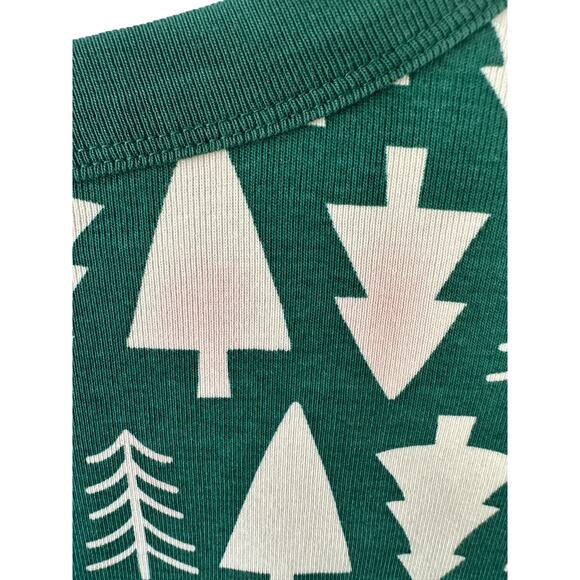 Hanna Andersson Green & White Christmas Tree Print Pajama Shirt Size Small - Picture 6 of 9